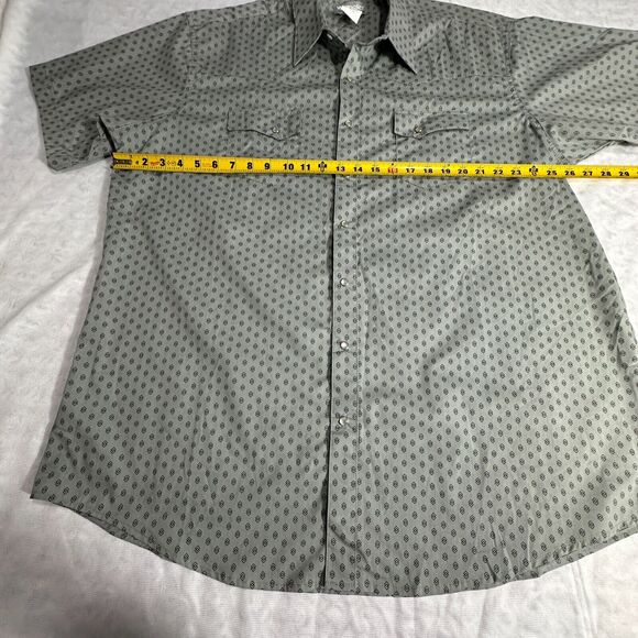 Wrangler Wrancher Geometric Pearl Snaps SS Shirts Men's Size 2XT MTW1414 - Picture 6 of 10